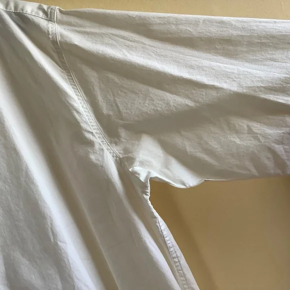 Rag & Bone Landen Poplin Band Collar Long Sleeve Button Down Shirt Ivory SZ M - Picture 11 of 16